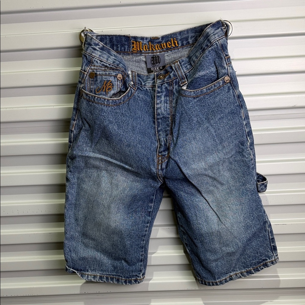 Makaveli Blue Denim Kids Shorts 14